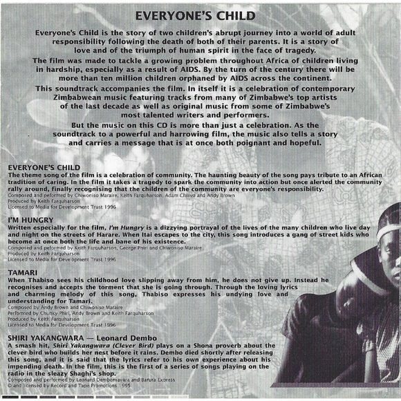 Everyone's Child Original Motion Picture Soundtrack CD 1996 - Picture 3 of 6